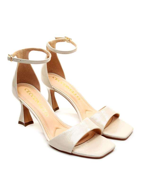 Cecconello - Sandália Couro Salto Médio Cecconello 2694002-2 Off White 5