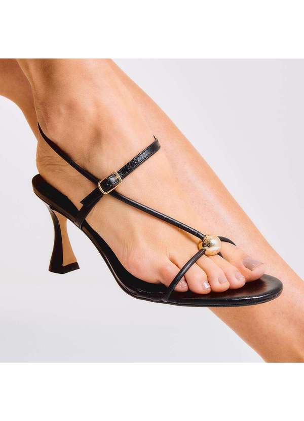 Cecconello - Sandália Couro Salto Médio Cecconello 2796001-1 Preto 2