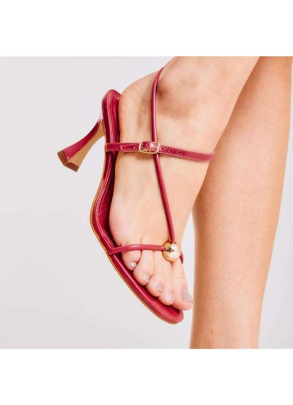 Cecconello - Sandália Couro Salto Médio Cecconello 2796001-3 Vermelho 2