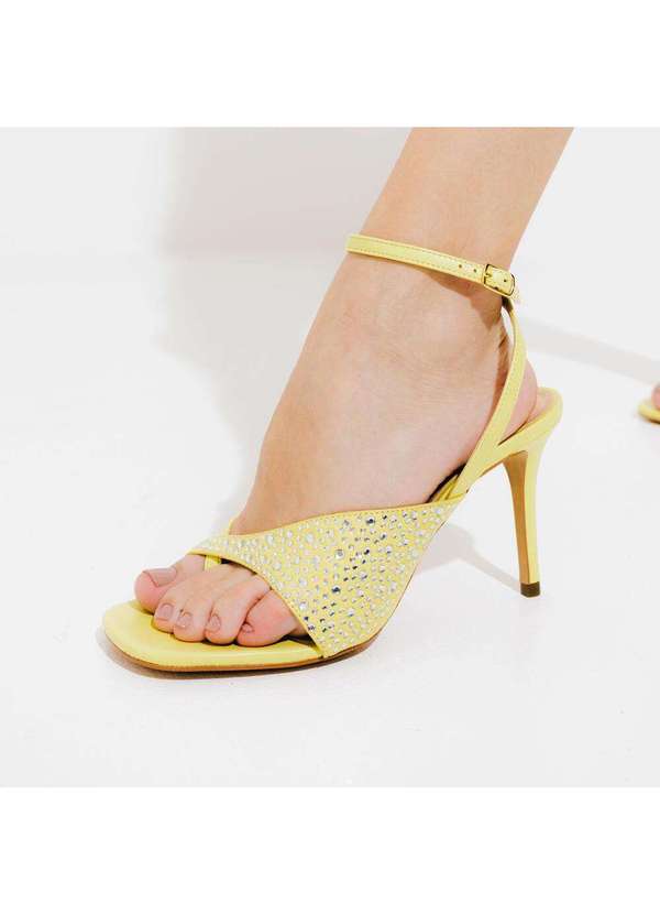 Cecconello - Sandália Couro Salto Alto Cecconello 2599002-2 Amarelo 2