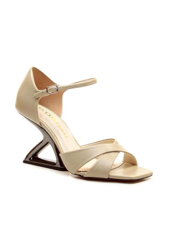 Cecconello - Sandália Couro Salto Alto Cecconello 2654002-3 Bege 2