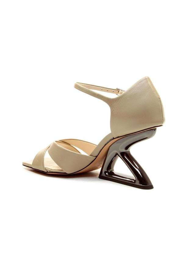 Cecconello - Sandália Couro Salto Alto Cecconello 2654002-3 Bege 3