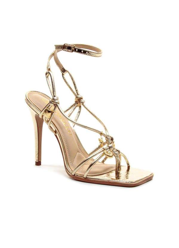 Cecconello - Sandália Couro Salto Alto Cecconello 2757006-1 Ouro Light 3