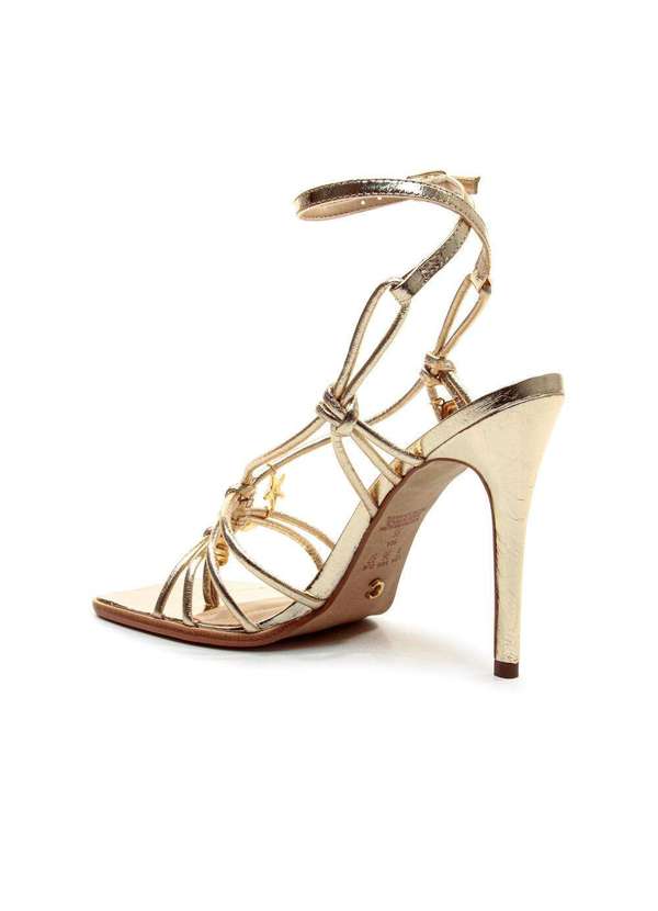 Cecconello - Sandália Couro Salto Alto Cecconello 2757006-1 Ouro Light 4