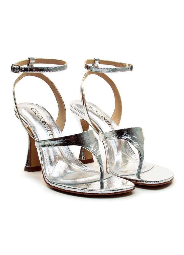 Cecconello - Sandália Couro Salto Alto Cecconello 2794003-1 Prata 5