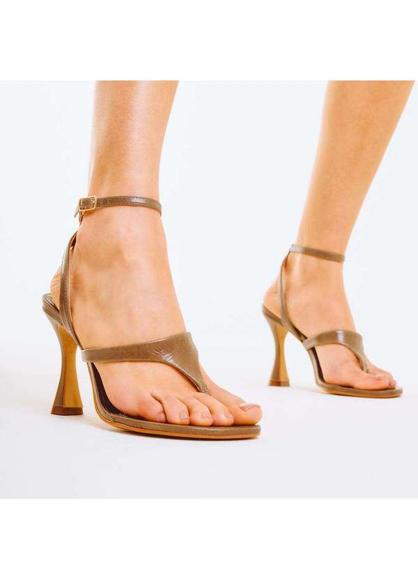 Cecconello - Sandália Couro Salto Alto Cecconello 2794003-1 Marrom 2