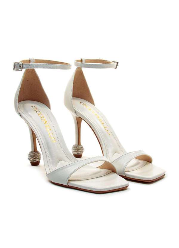 Cecconello - Sandália Couro Salto Alto Cecconello 2852001-1 Branco 5