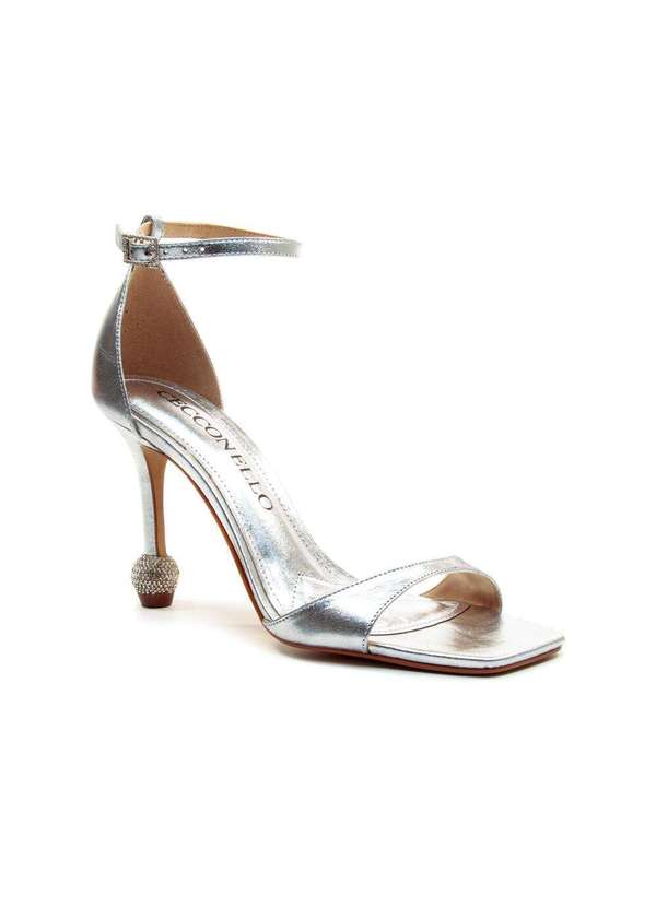 Cecconello - Sandália Couro Salto Alto Cecconello 2852001-1 Prata 3