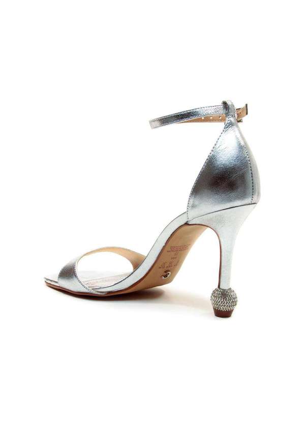 Cecconello - Sandália Couro Salto Alto Cecconello 2852001-1 Prata 4