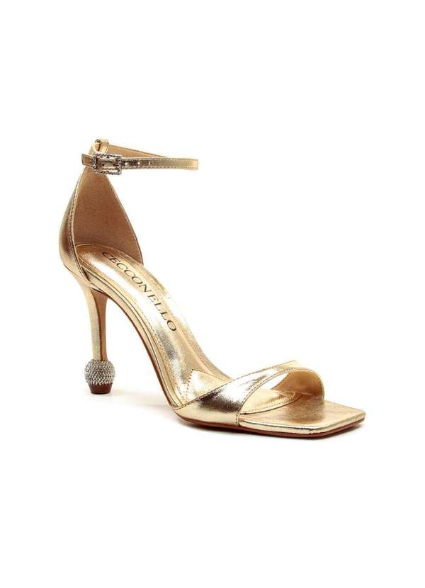 Cecconello - Sandália Couro Salto Alto Cecconello 2852001-1 Ouro Light 3