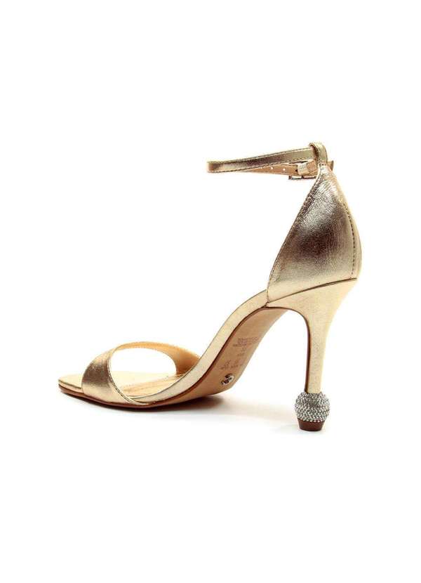 Cecconello - Sandália Couro Salto Alto Cecconello 2852001-1 Ouro Light 4