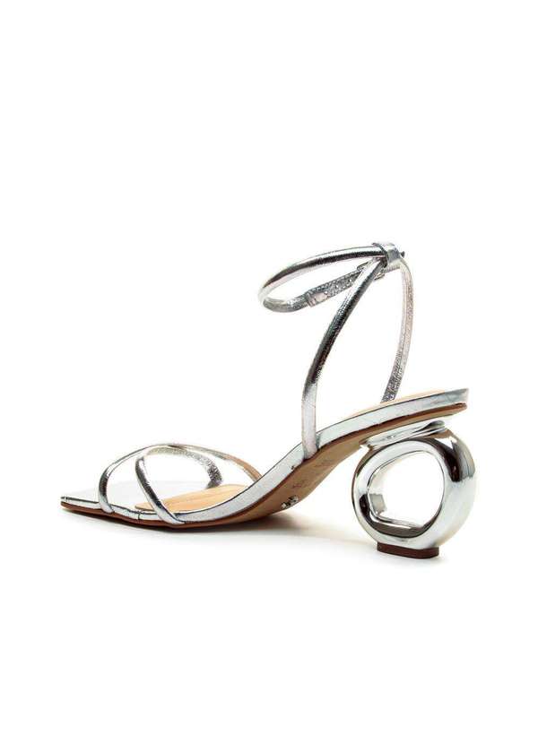 Cecconello - Sandália Couro Salto Médio Cecconello 2226003-16 Prata 4