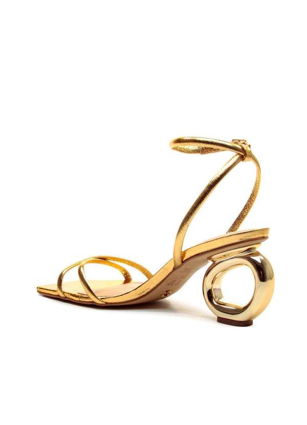 Cecconello - Sandália Couro Salto Médio Cecconello 2226003-16 Ouro 4