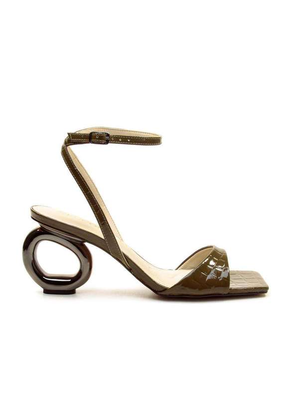 Cecconello - Sandália Couro Salto Médio Vazado Cecconello 2193004-20 Verde