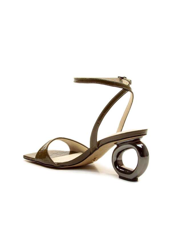 Cecconello - Sandália Couro Salto Médio Vazado Cecconello 2193004-20 Verde 3