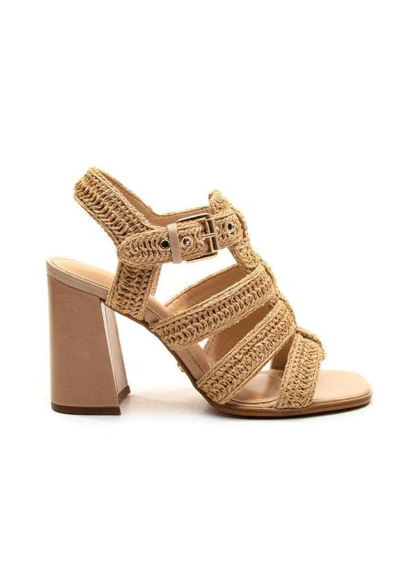 Cecconello - Sandália Nude Bordada Salto Alto Cecconello 2759008-1 Creme