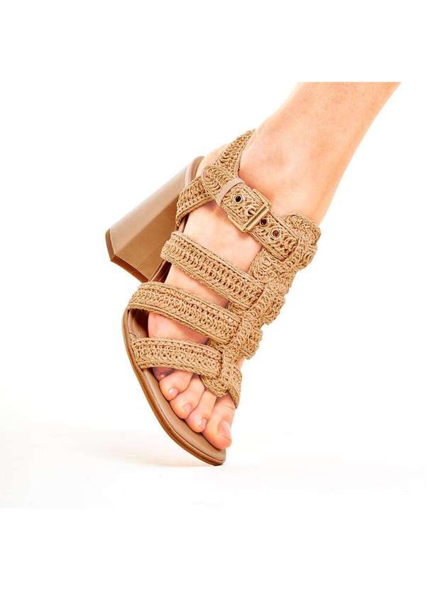 Cecconello - Sandália Nude Bordada Salto Alto Cecconello 2759008-1 Creme 2