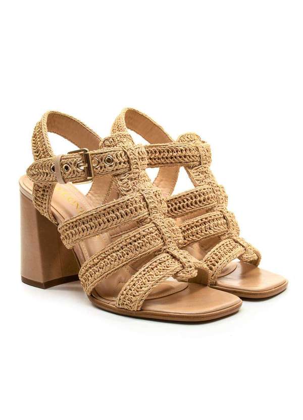 Cecconello - Sandália Nude Bordada Salto Alto Cecconello 2759008-1 Creme 5