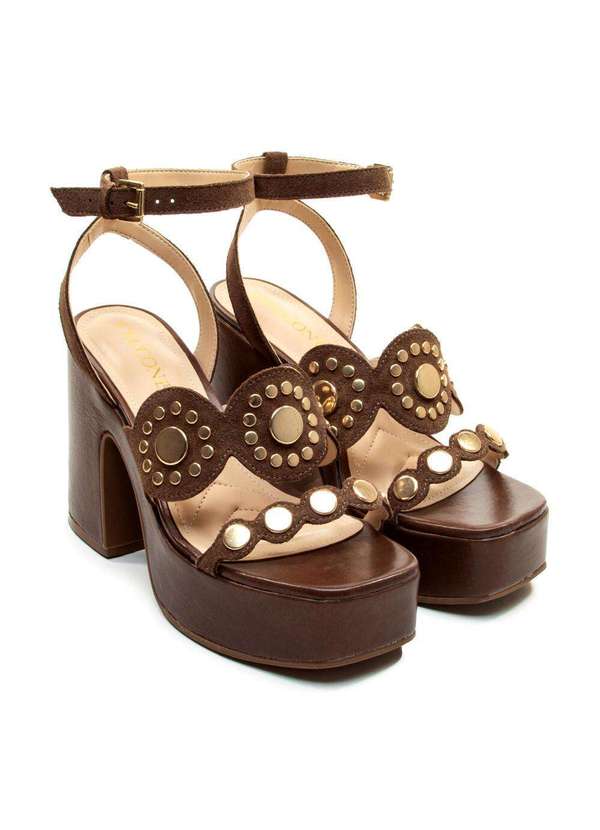 Cecconello - Sandália Plataforma Couro Cecconello 2741004-1 Marrom 5