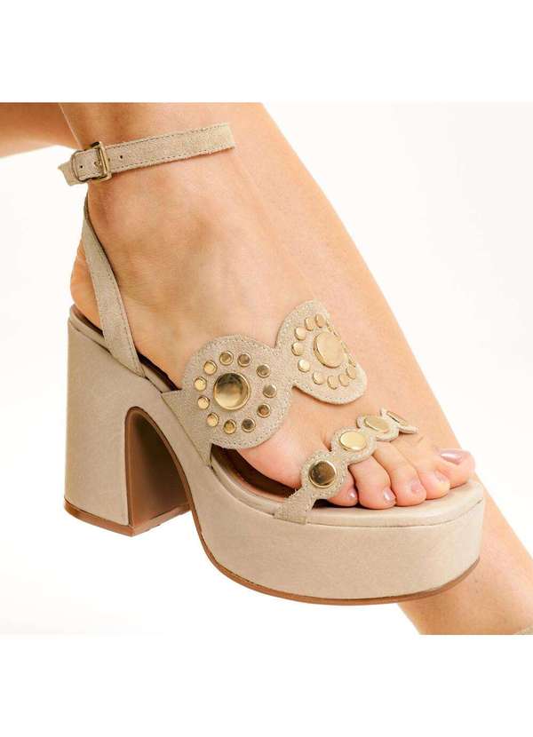 Cecconello - Sandália Plataforma Couro Cecconello 2741004-2 Creme 2