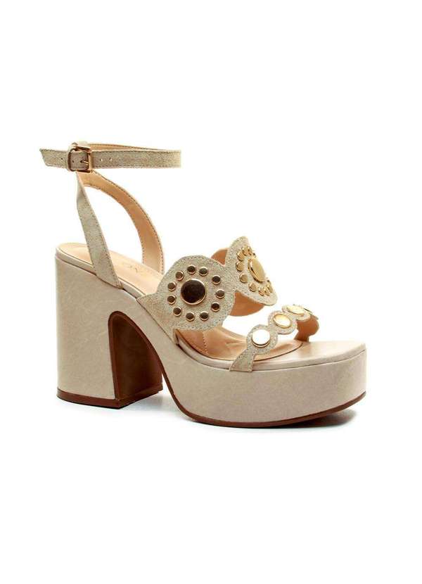 Cecconello - Sandália Plataforma Couro Cecconello 2741004-2 Creme 3