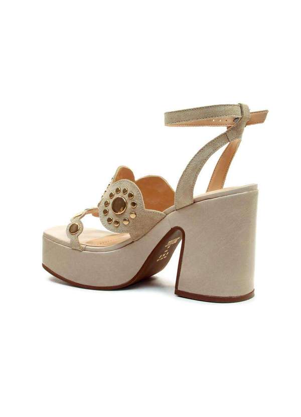 Cecconello - Sandália Plataforma Couro Cecconello 2741004-2 Creme 4
