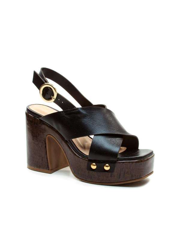 Cecconello - Sandália Plataforma Couro Cecconello 2741007-1 Preto 2