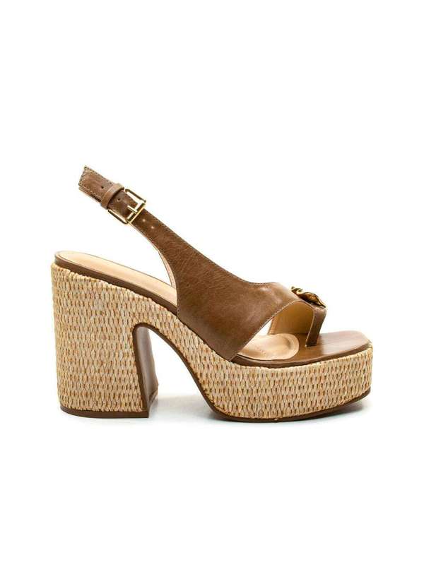 Cecconello - Sandália Plataforma Couro Cecconello 2741010-2 Marrom