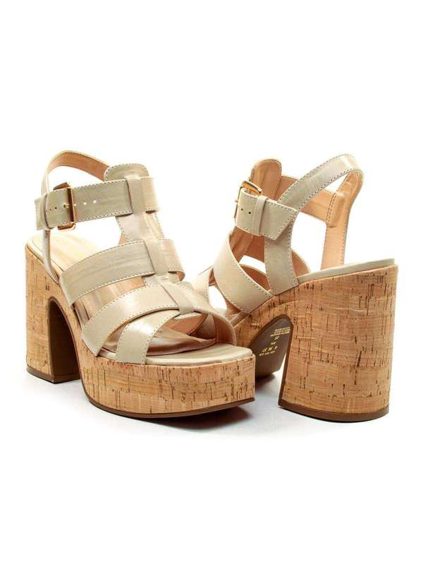 Cecconello - Sandália Plataforma Couro Cecconello 2741012-3 Bege 4