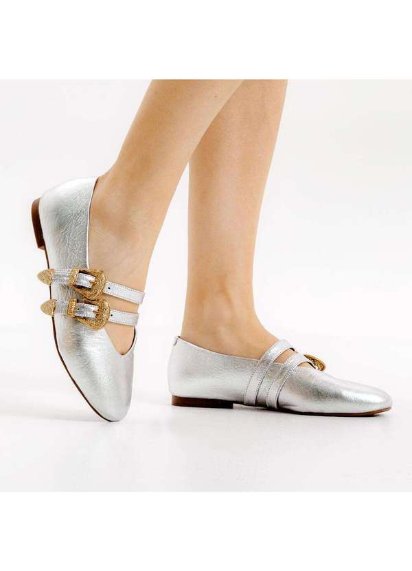 Cecconello - Sapatilha Couro Cecconello 2635002-2 Prata 2