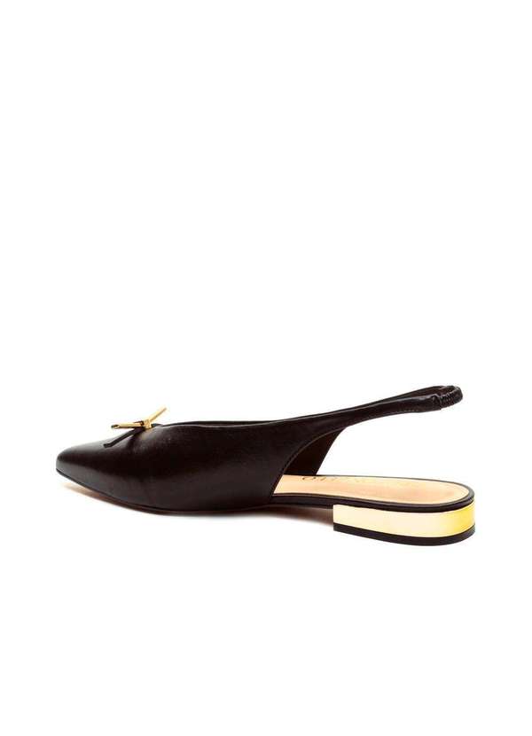 Cecconello - Sapatilha Slingback Couro Cecconello 2641002-3 Preto 4