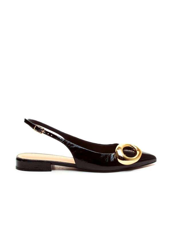 Cecconello - Sapatilha Slingback Couro Cecconello 2628004-2 Preto