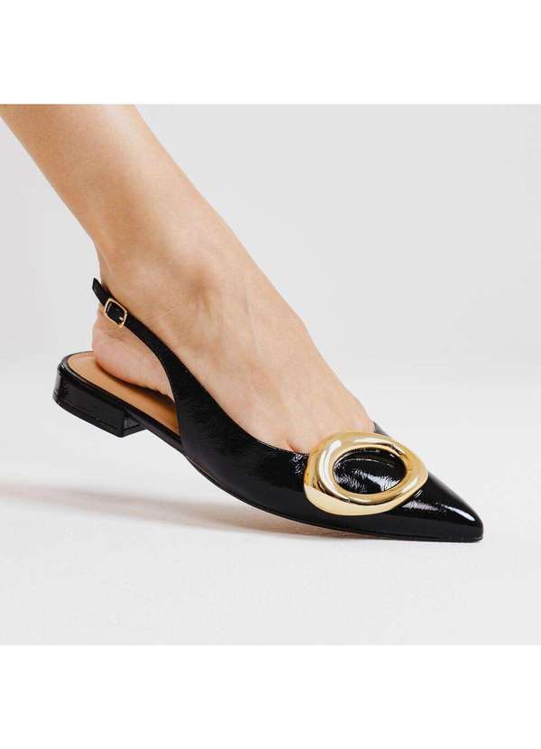 Cecconello - Sapatilha Slingback Couro Cecconello 2628004-2 Preto 2