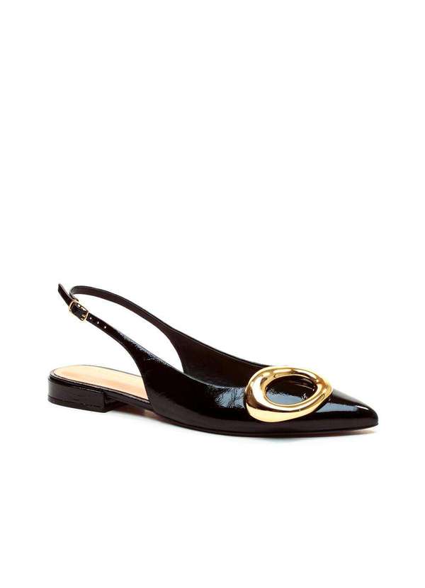 Cecconello - Sapatilha Slingback Couro Cecconello 2628004-2 Preto 3