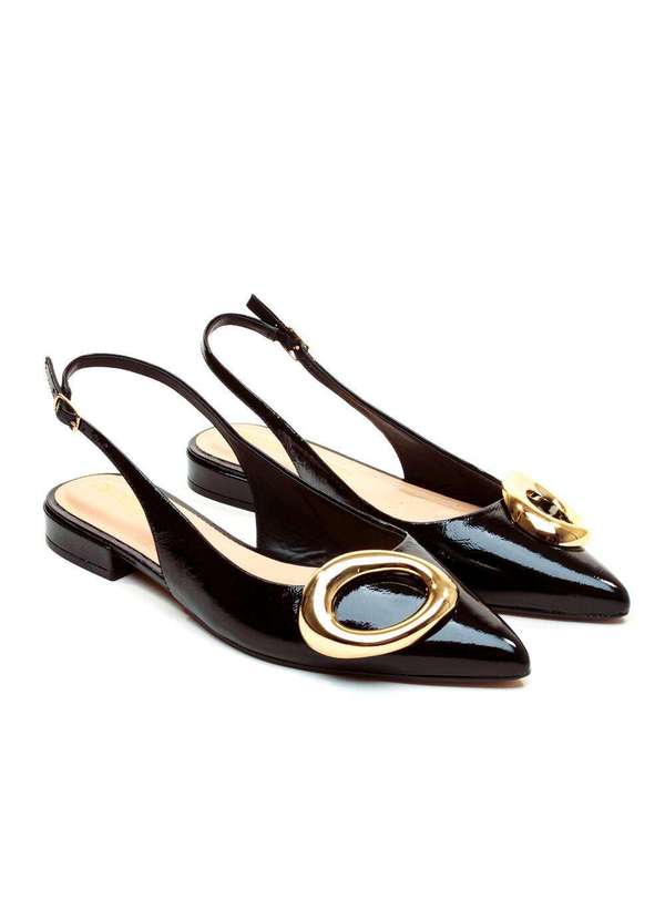 Cecconello - Sapatilha Slingback Couro Cecconello 2628004-2 Preto 5
