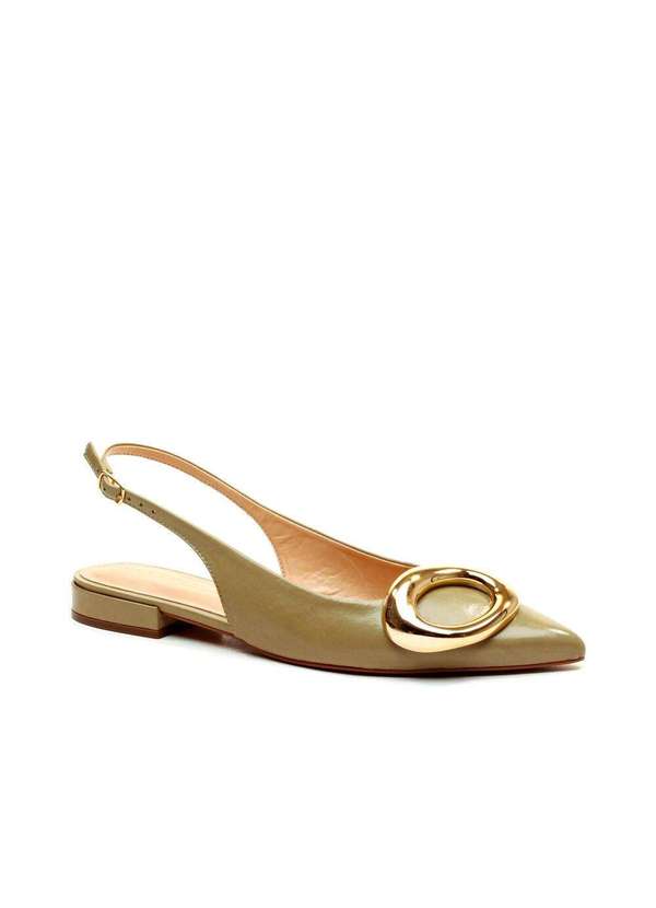Cecconello - Sapatilha Slingback Couro Cecconello 2628004-3 Verde 3