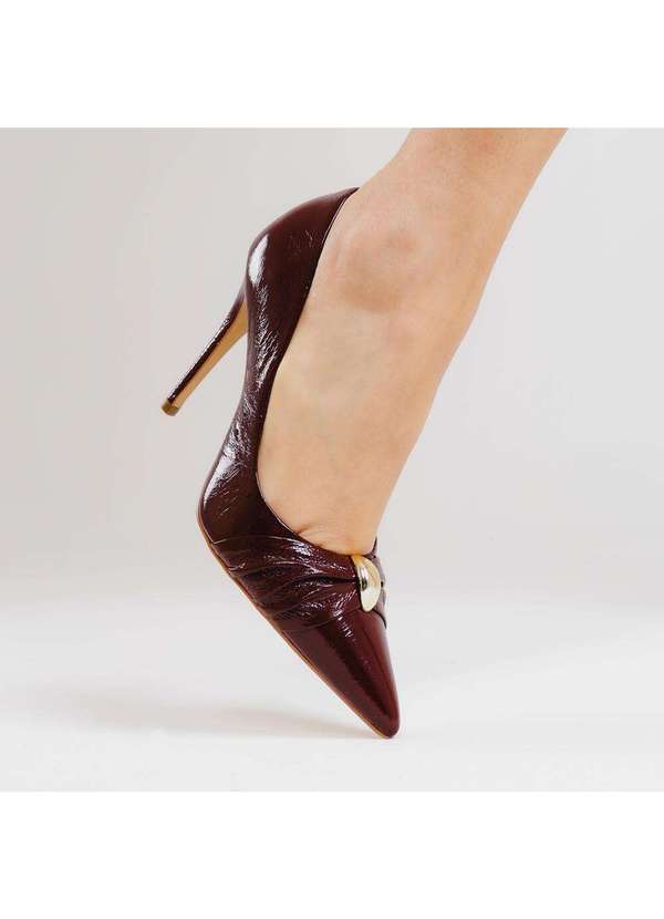 Cecconello - Scarpin Couro Bordô Salto Alto Cecconello 2624012-2 Bordo 2