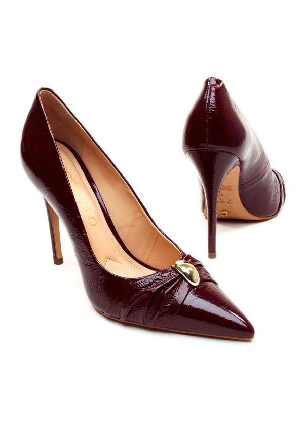 Cecconello - Scarpin Couro Bordô Salto Alto Cecconello 2624012-2 Bordo 5