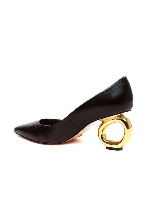 Cecconello - Scarpin Couro Salto Vazado Cecconello 2201002-9 Preto 3