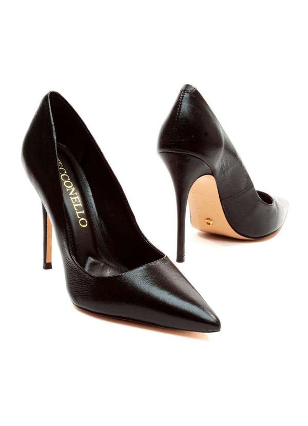 Cecconello - Scarpin Couro Salto Alto Cecconello 2130008-83 Preto 4