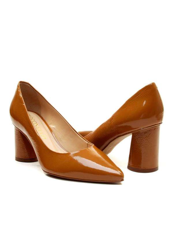 Cecconello - Scarpin Couro Salto Bloco Médio Cecconello 2630001-13 Marrom 5