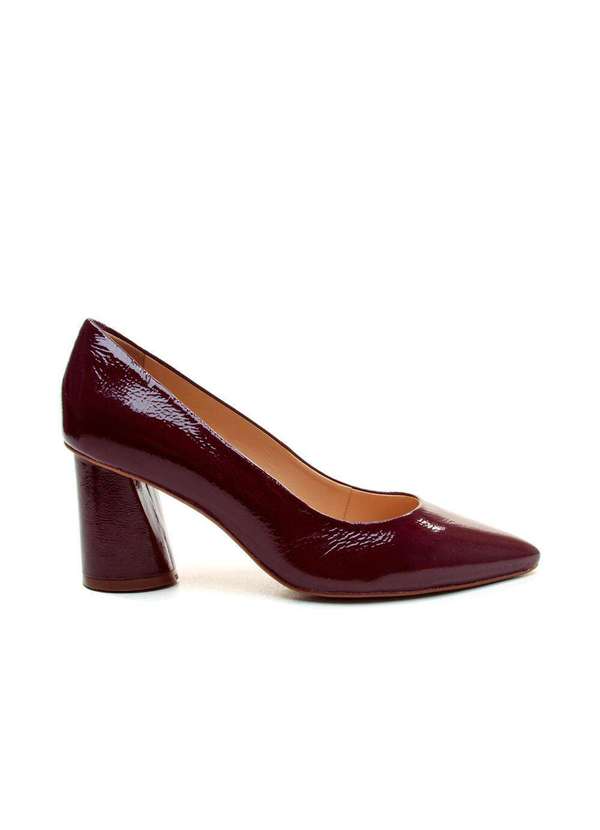 Cecconello - Scarpin Couro Bordô Salto Bloco Médio Cecconello 2630001-14 Bordo