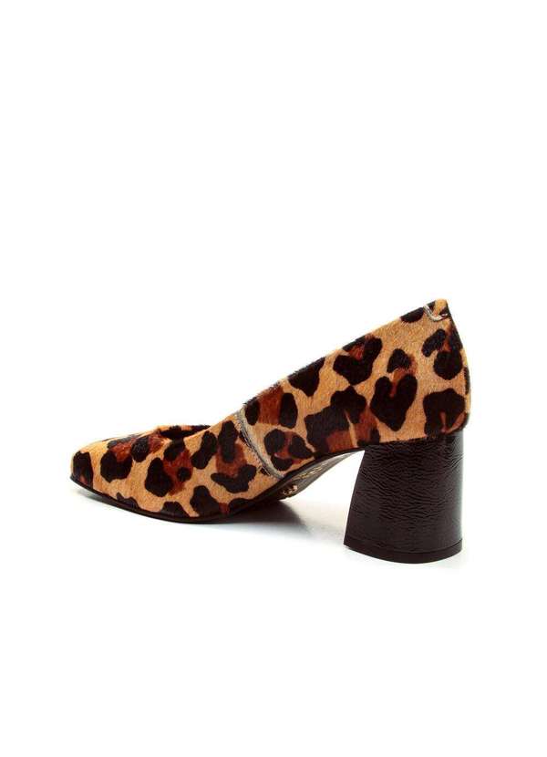 Cecconello - Scarpin Couro Pelo Onça Salto Bloco Médio Cecconello 2442013-2 Onça/Camel 3