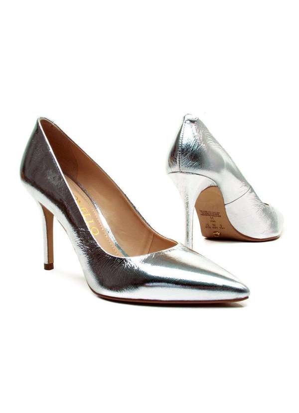 Cecconello - Scarpin Couro Salto Alto Cecconello 2440001-6 Prata 5