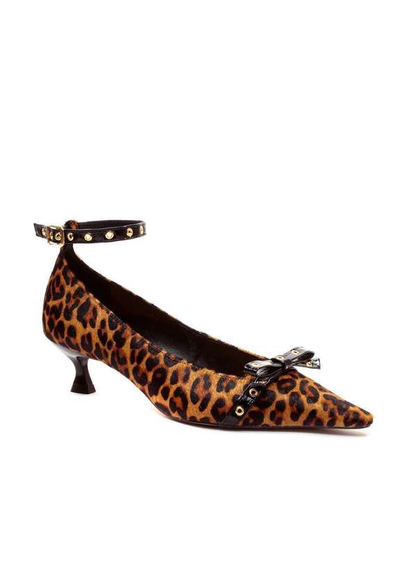 Cecconello - Scarpin Couro Onça Salto Baixo Cecconello 2615011-4 Onça/Camel 3