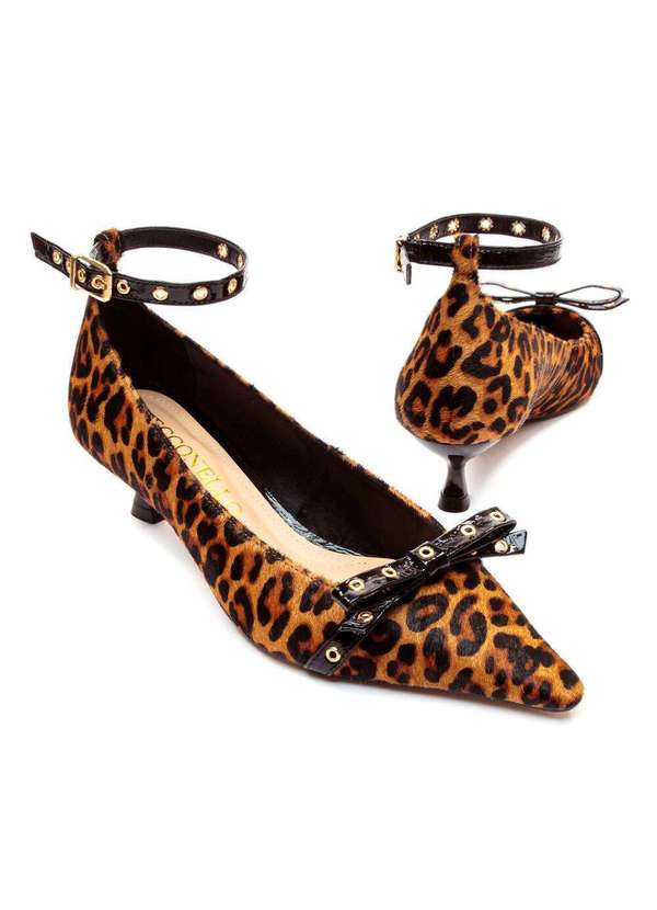 Cecconello - Scarpin Couro Onça Salto Baixo Cecconello 2615011-4 Onça/Camel 5