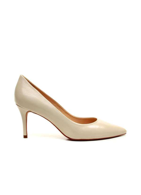 Cecconello - Scarpin Couro Salto Médio Cecconello 2399001-21 Off White