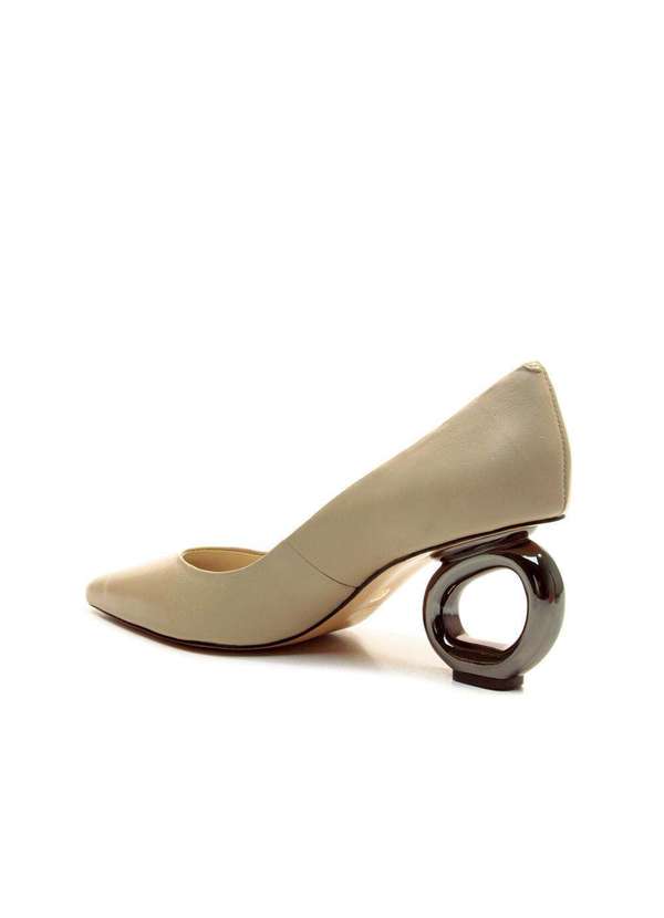 Cecconello - Scarpin Couro Salto Vazado Cecconello 2201002-9 Bege 3