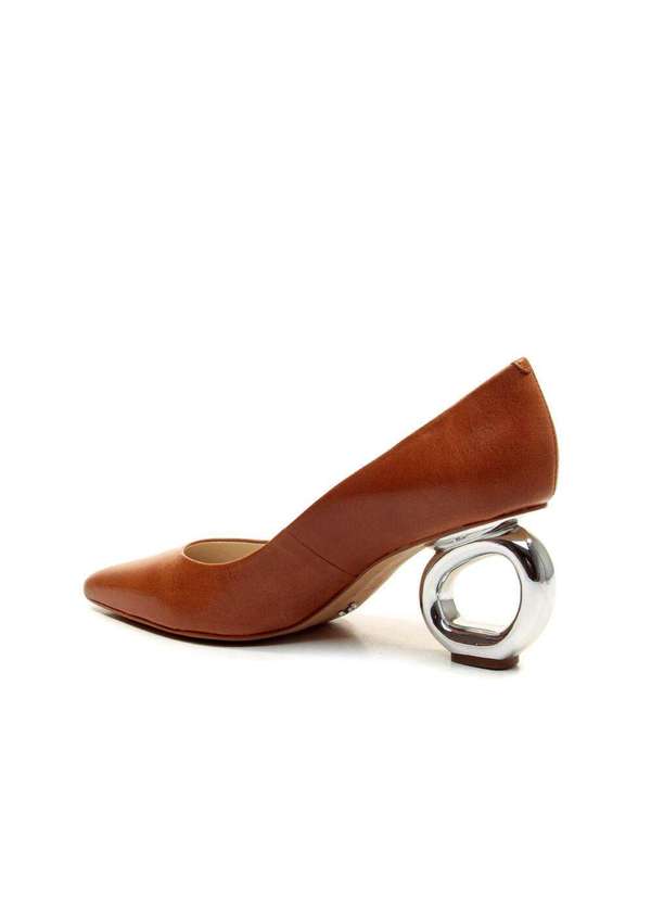 Cecconello - Scarpin Couro Salto Vazado Cecconello 2201002-9 Marrom 3