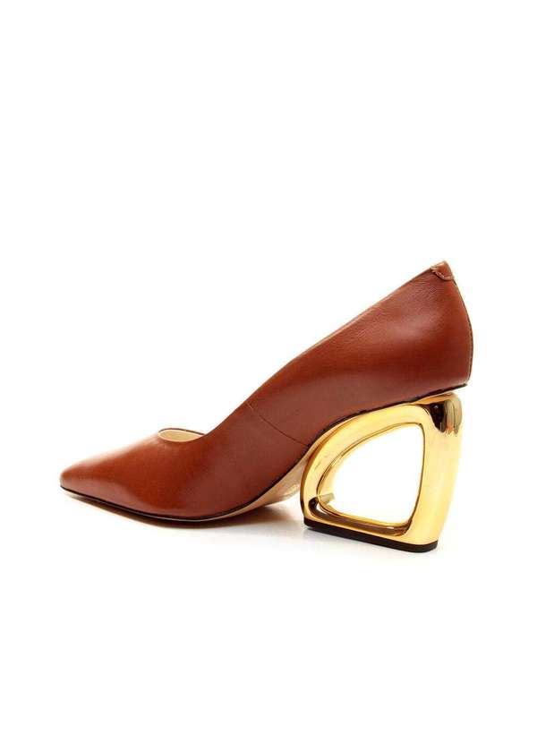 Cecconello - Scarpin Couro Salto Vazado Cecconello 2202002-2 Marrom 3